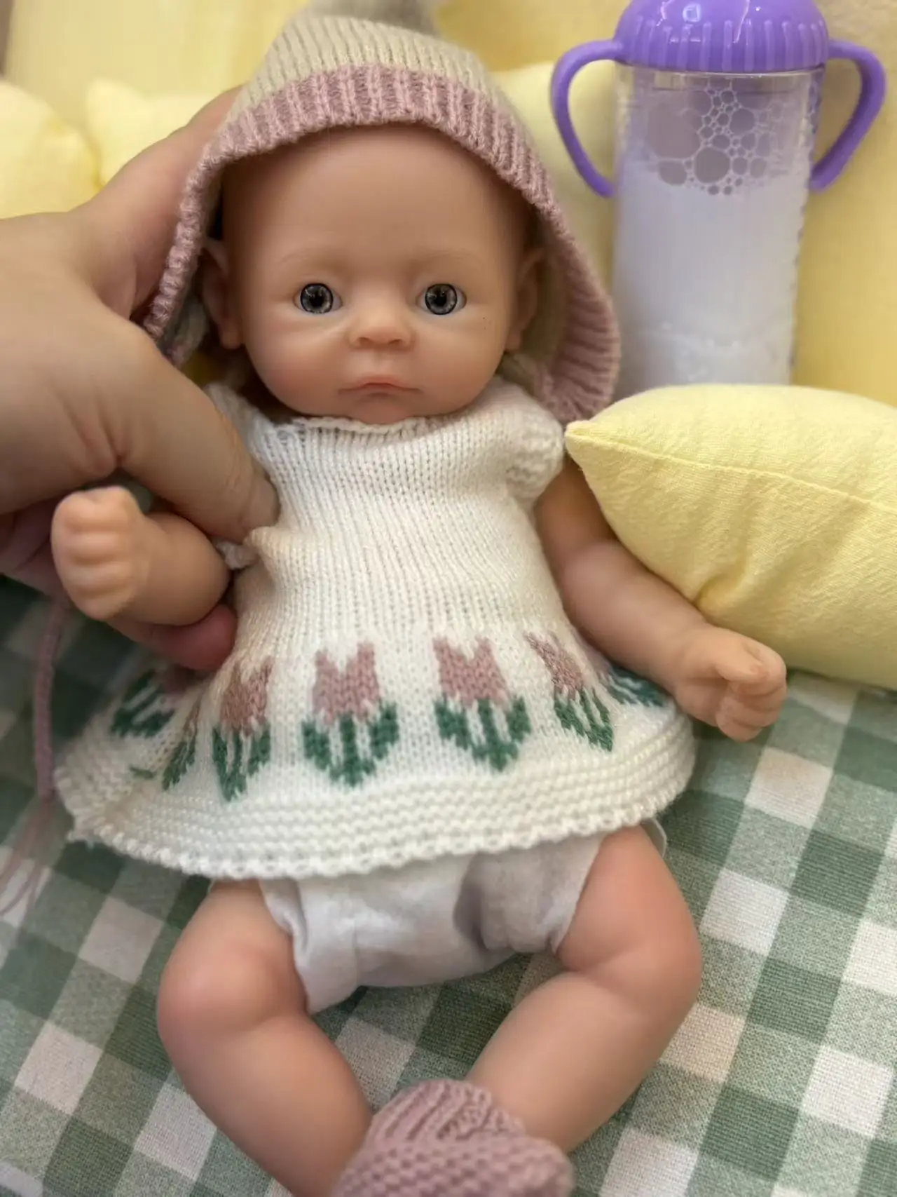 Bambola Bebe Reborn Girl in silicone realistico da 25 cm con corpo lavabile Bambola neonato realistica in pelle dipinta in 3D per collezionisti