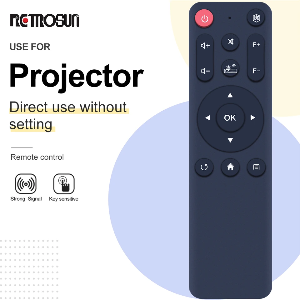 Controle Remoto para Projetor de Filmes Portátil 5G DLP 1080P WiFi