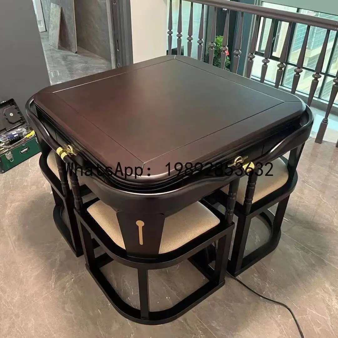 Hys new chinese style solid wood mahjong table & dining table - 2-in-1, silent, fully automatic mahjong machine