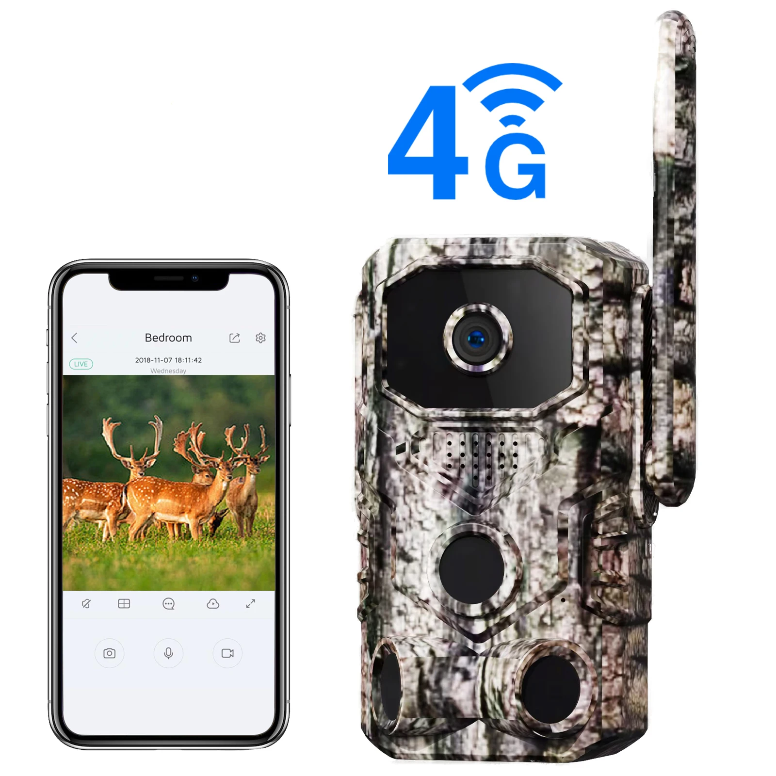 

High Quality 4G LTE 1080P Wireless Hunting Camera GPS & GSM With SMS/MMS/GPRS SD Card CMOS Sensor For Wildlife Trail Photography