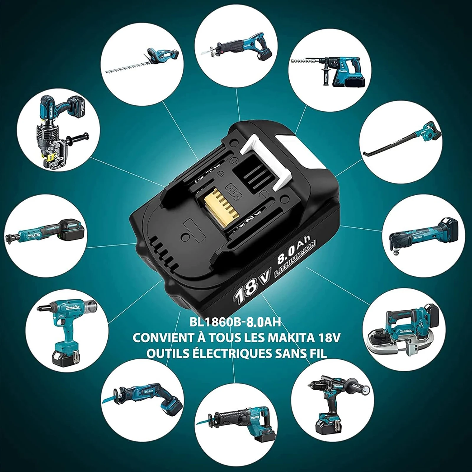 لماكيتا BL1830 بطارية 18 فولت 8000 مللي أمبير استبدال البطارية ل BL1860 BL1850 BL1840B أداة بطارية قابلة للشحن مع ﻿ شاحن 6A