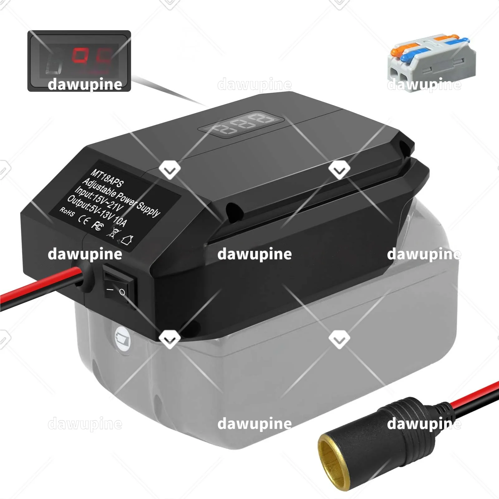 Car Power Adapter Voltage Regulator Adjustable Output MT18APS 18V To 5-13V Step Down Converter for Makita 18V Li-ion Battery