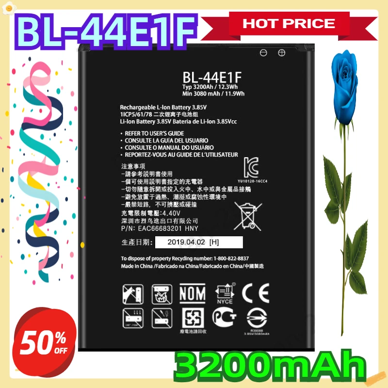 

For LG V20 STYLO 3 BL-44E1F LG Built-in Battery Replacement Part V20 H910 H918 VS995