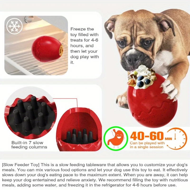 Interactive Dog Toy Dispenser  Dinosaur Egg-Shaped Design   Perfect for Slow Feeding and Playing