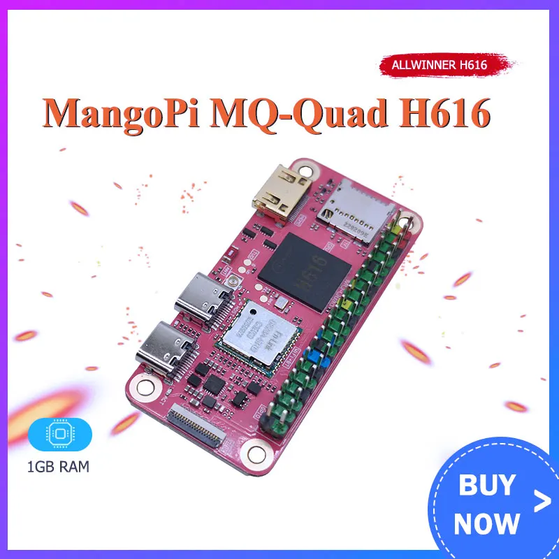 Mangopi MQ Quad 1GB RAM Allwinner H616 WiFi + Bluetooth Single Board