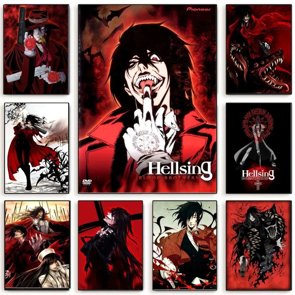 Horor Anime Hellsing Posters Stickers Living Room Bedroom Entrance Cafe Wall Art Decoration Painting Room Home Decor