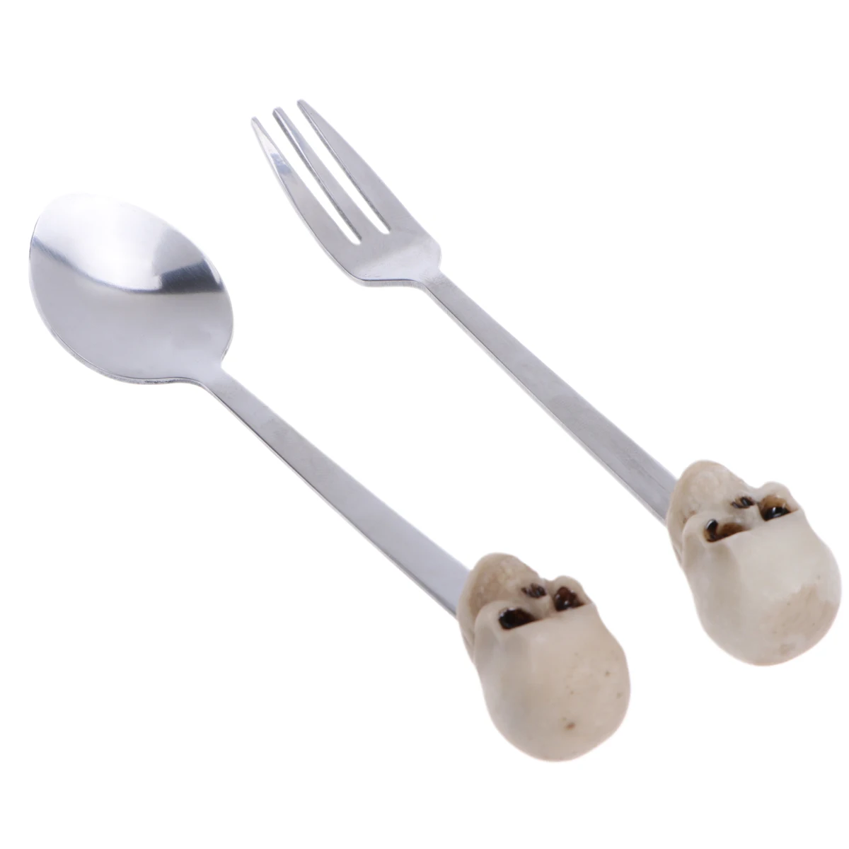 

Resin Skull Design Spoon Fork Set Eco Friendly Stainless Steel Cutlery Coffee Tea Dessert Serving Dinnerware Sets
