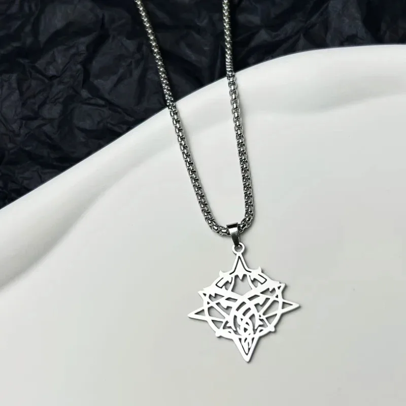 Spiel Herr der Geheimnisse Der Narr Klein Moretti Cosplay Halskette Unisex Kette Choker Logo Anhänger Schmuck Zubehör Prop