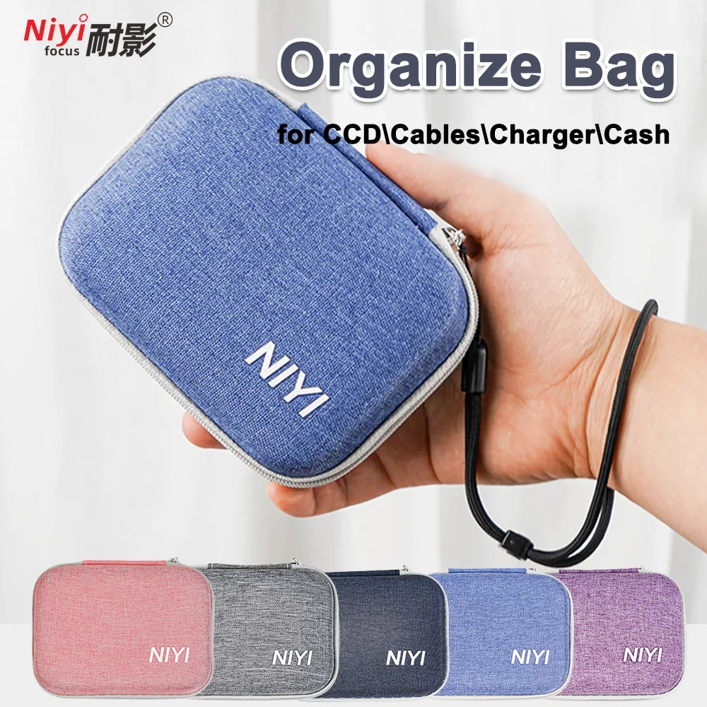 NIYI Kompakte Aufbewahrungstasche, CCD-Kameratasche, Ladegerät, Geldbörse, Oldschool MINI, Kabeltasche, Organizer, Hartbox, Taschenschale