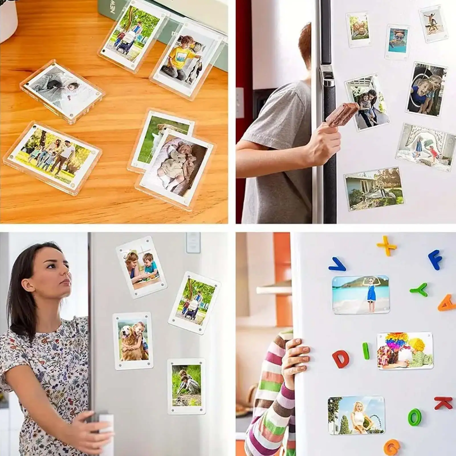Double Sided Clear Acrylic Magnetic Photo Frame, 2Pcs