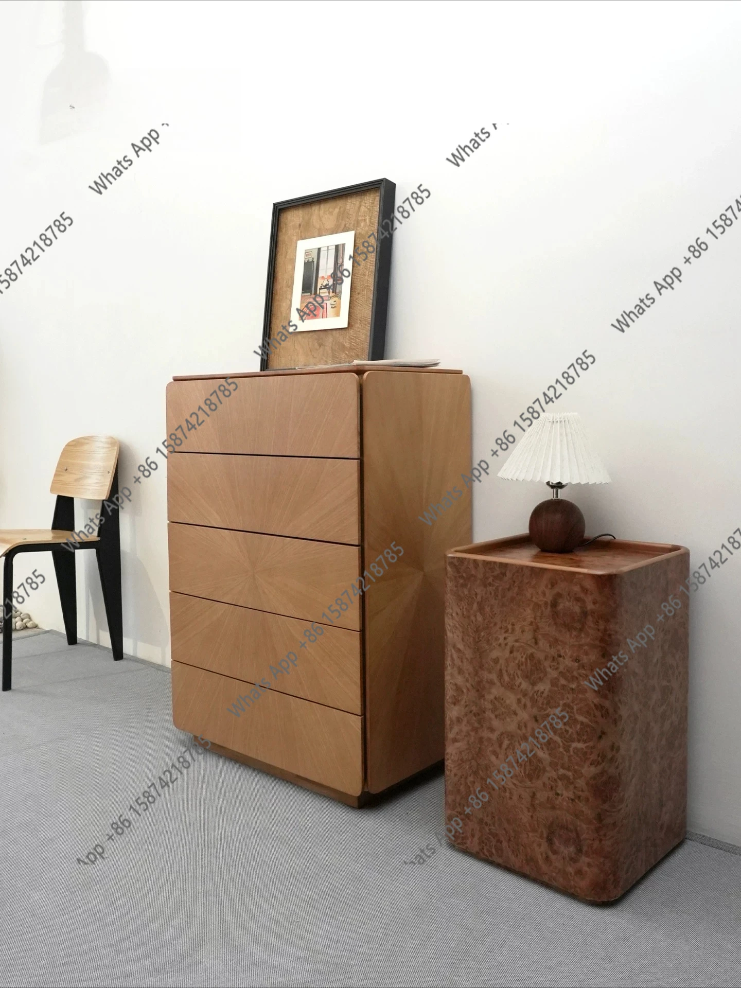 

Designer French chest of drawers chest of drawers bedroom storage cabinet entrance side solid wood designer vintage retro wall f