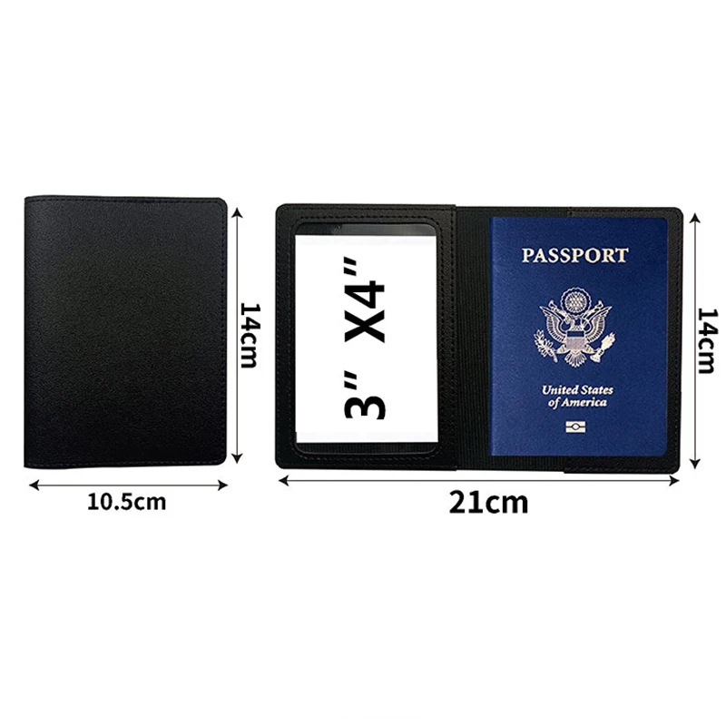 Multi Color Thickened PU Leather Card Passport Book Protective Case Dual Purpose Passports Travel Solid Pack Case Holder Package