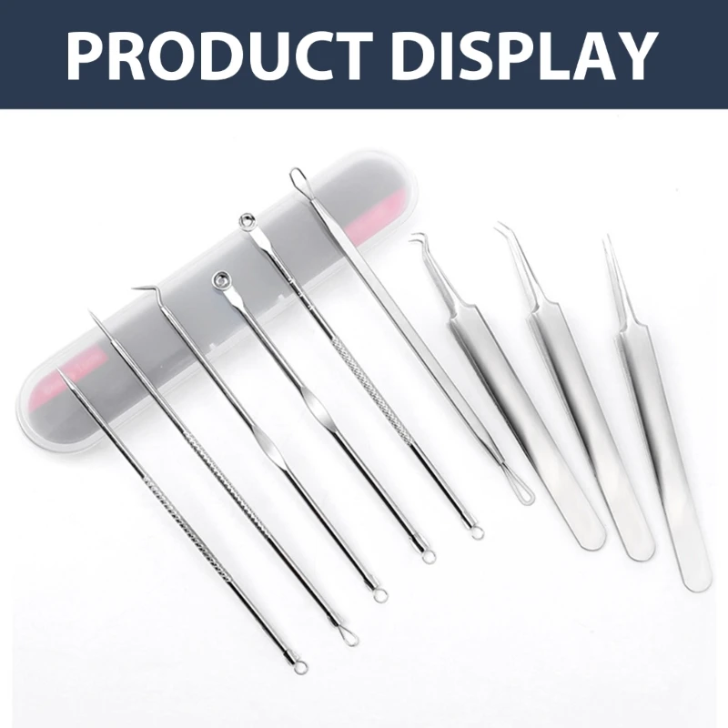 9 قطعة أداة إزالة الرؤوس السوداء الفولاذ المقاوم للصدأ مجموعة أدوات بثرة إزالة الرؤوس السوداء دروبشيبينغ