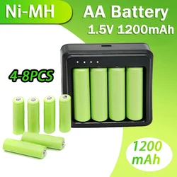 4-8 szt. 1200mAh 1.5V AA ni-mh ładowanie baterii o stałej wysokiej wydajności 1200 cykli wyjściowych dla mikrofonu myszy bateria alkaliczna