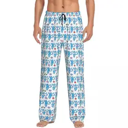 Men Preppy Roller Monkeys Rabbit Pajama Pants Custom Print Sleep Sleepwear Bottoms with Pockets