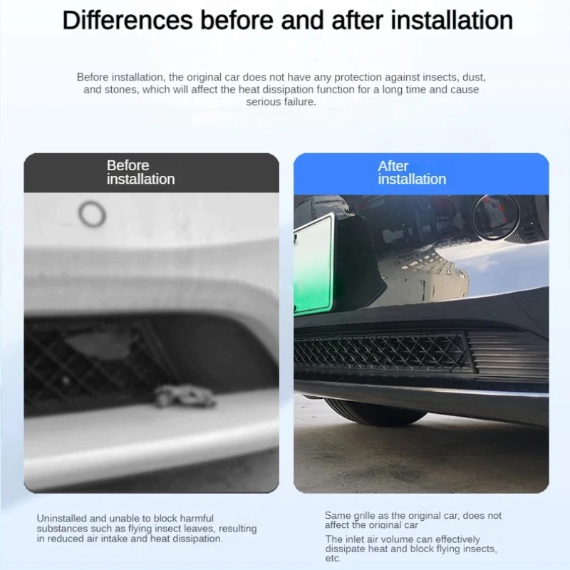 For Tesla Model 3 Highland 2024 Anti Insect-proof Net Car Lower Bumper Detachable Anti Dust Proof Air Inlet Screen Protect Cover