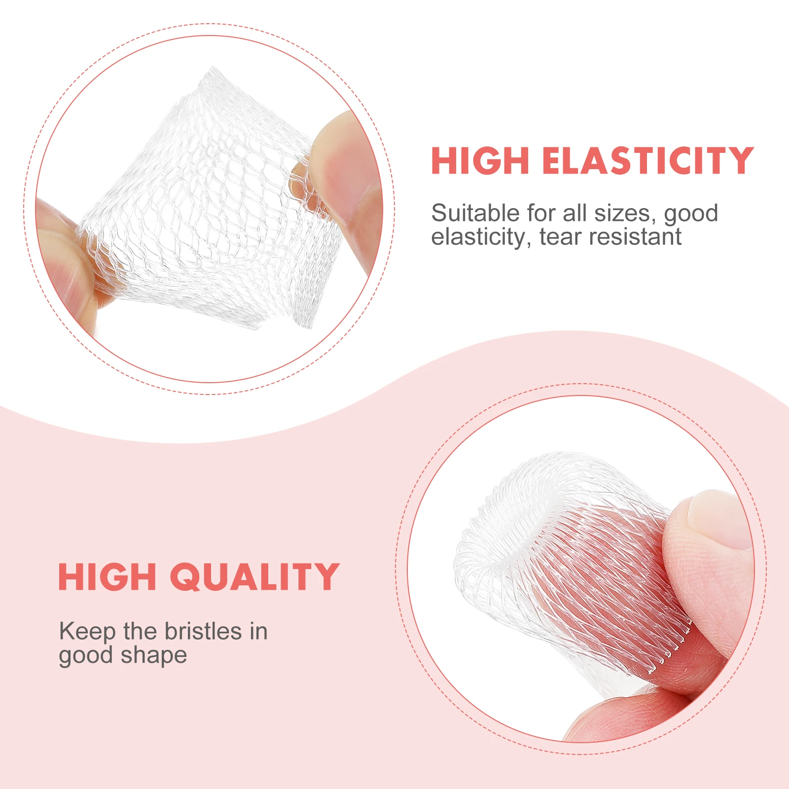 100Pcs Makeup Brush Protective Covers Expandable Mesh Pen Guard for Powder Blush Shadow Tool Accessories Brush