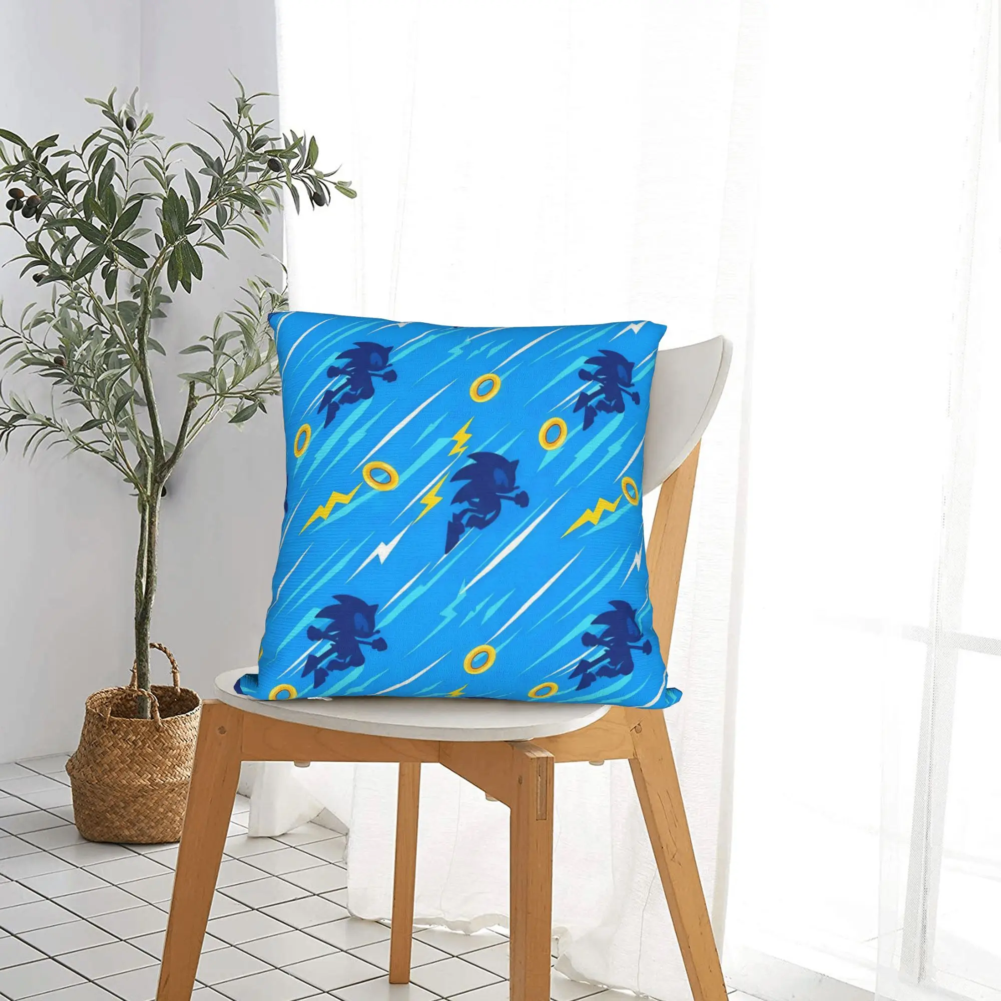 Soniced Square Pillowcases Polyester Bed Car Cartoon Gaming Cushion Case Creative Decorative Pillow Cover 45*45