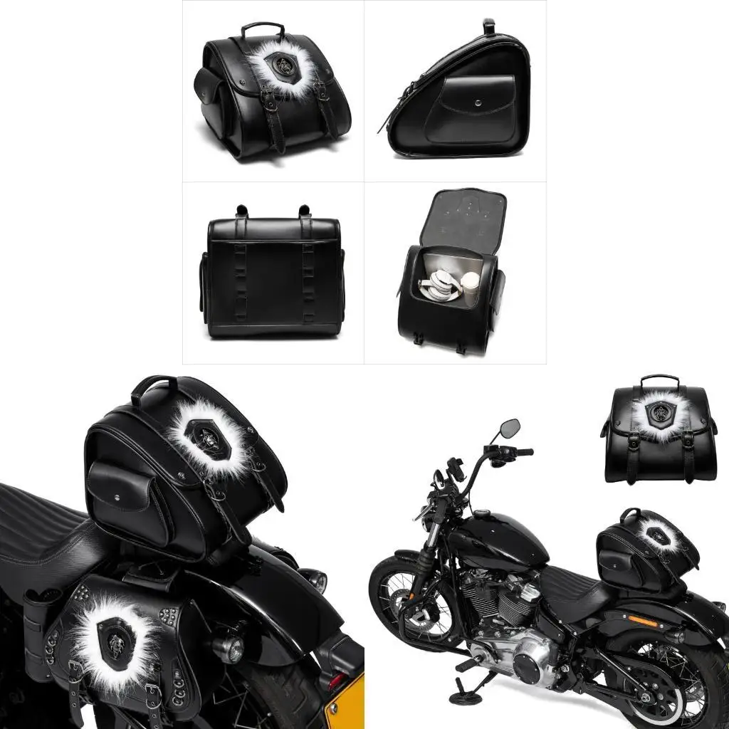 

Stylish Black Motorcycle Luggage Bag Water Resistant Bike Storage Bag for Bike X37F