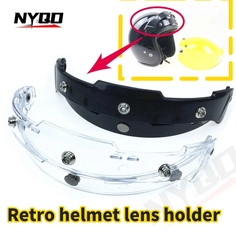

Retro Helmet Visor Bracket 3 Button Type For 3/4 Vintage Helmet Bubble Lens Windshield Mount Support Accessory