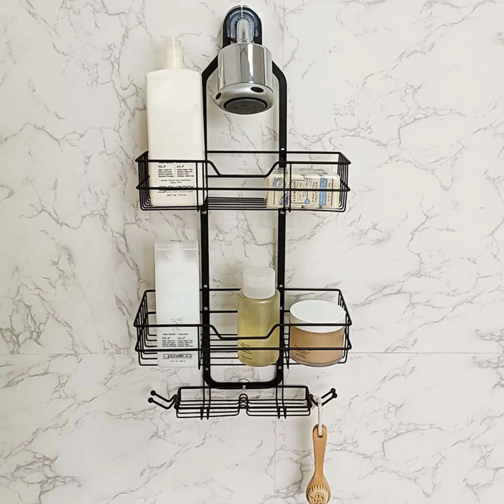 Hanging Shower Caddy Over Shower Head No Drilling Rustproof Shower Rack for Towels And Other Bath Accessories