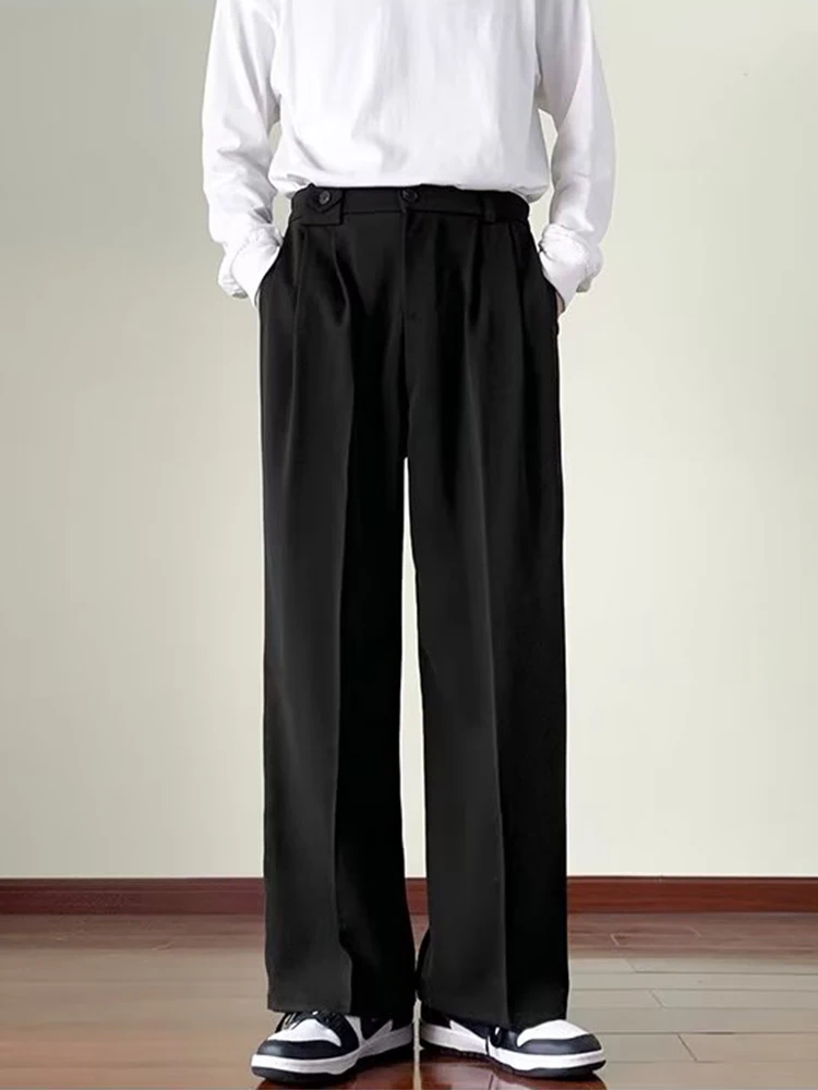 

Wide leg suit pants for men, Japanese style ancient drape floor mop pants, versatile ins, Korean loose straight leg pants