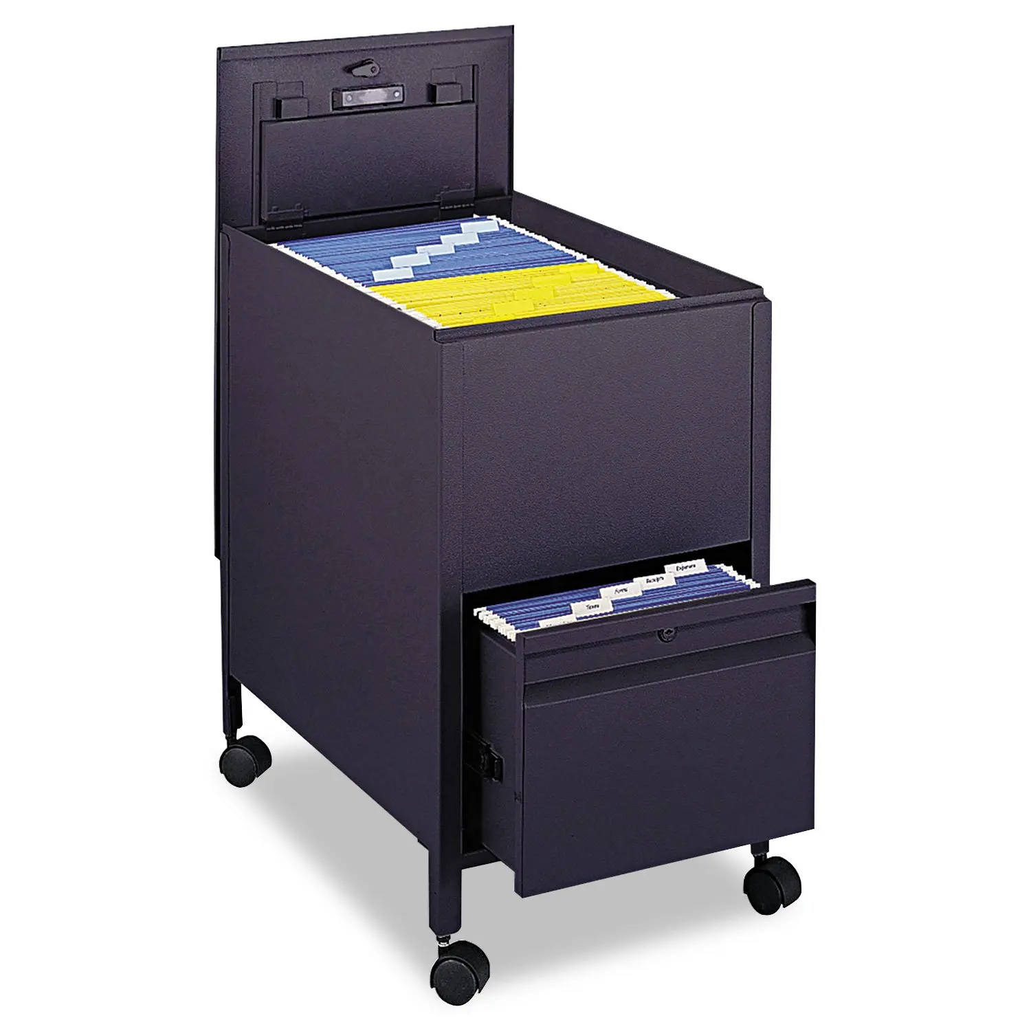 Locking Mobile Tub File Drawer Letter Size Office Storage Black, Customized