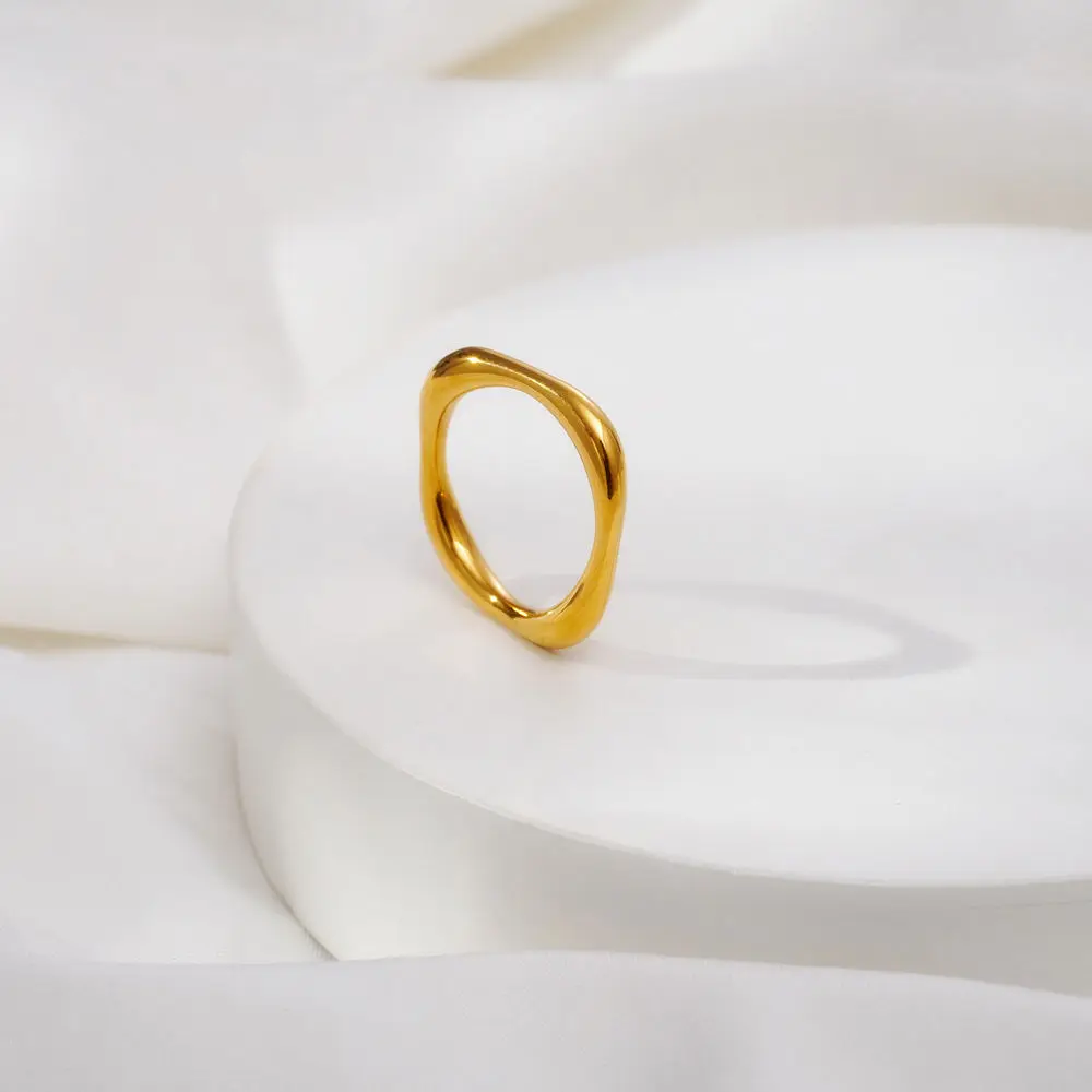 New Arrivals Stainless Steel Europe And America Minimalist Geometry Twist Rings Jewelry Gift For Women