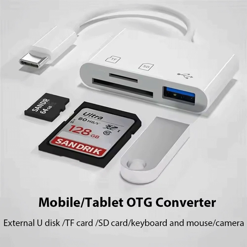 3-in-1 Type-C Adapter for MacBook TF SD Memory Card Reader OTG Writer Compact FlashUsB-C for lPad For Xiaomi cardreader