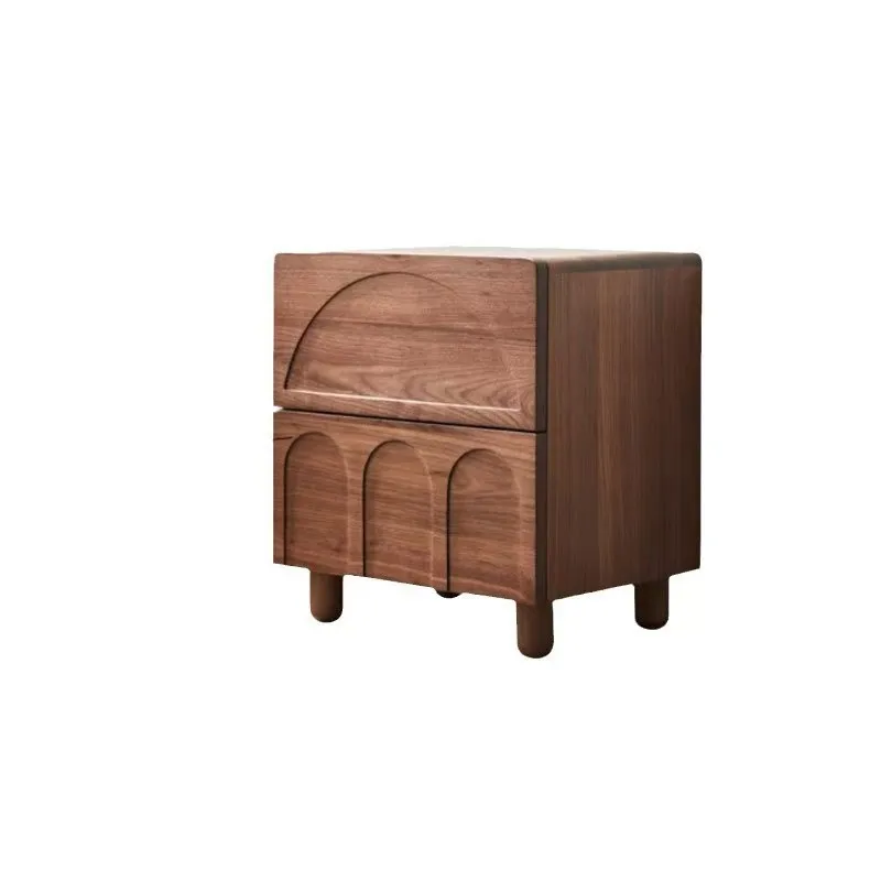 خزانة صغيرة بجانب السرير مصنوعة من خشب الجوز الأسود في أمريكا الشمالية قابلة للتخصيص وبسيطة بجانب السرير