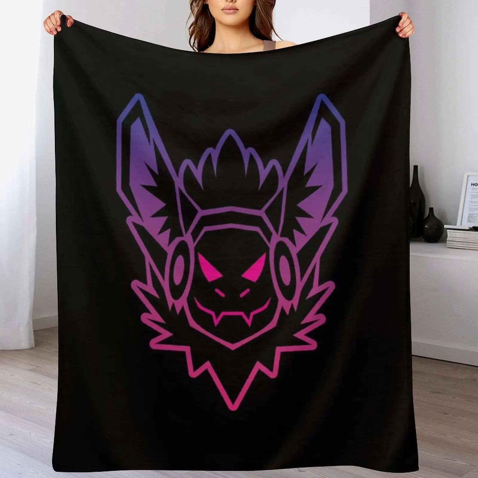 Synthwave Protogen T-Shirt Throw Blanket Cozy Sofa Blanket for TV Watching Napping