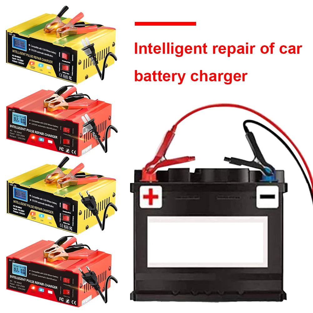 12V/24V Fully Automatic Pulse Repair Charger 180W Full Automatic Car Battery Charger Intelligent Pulse Repair Battery Charger