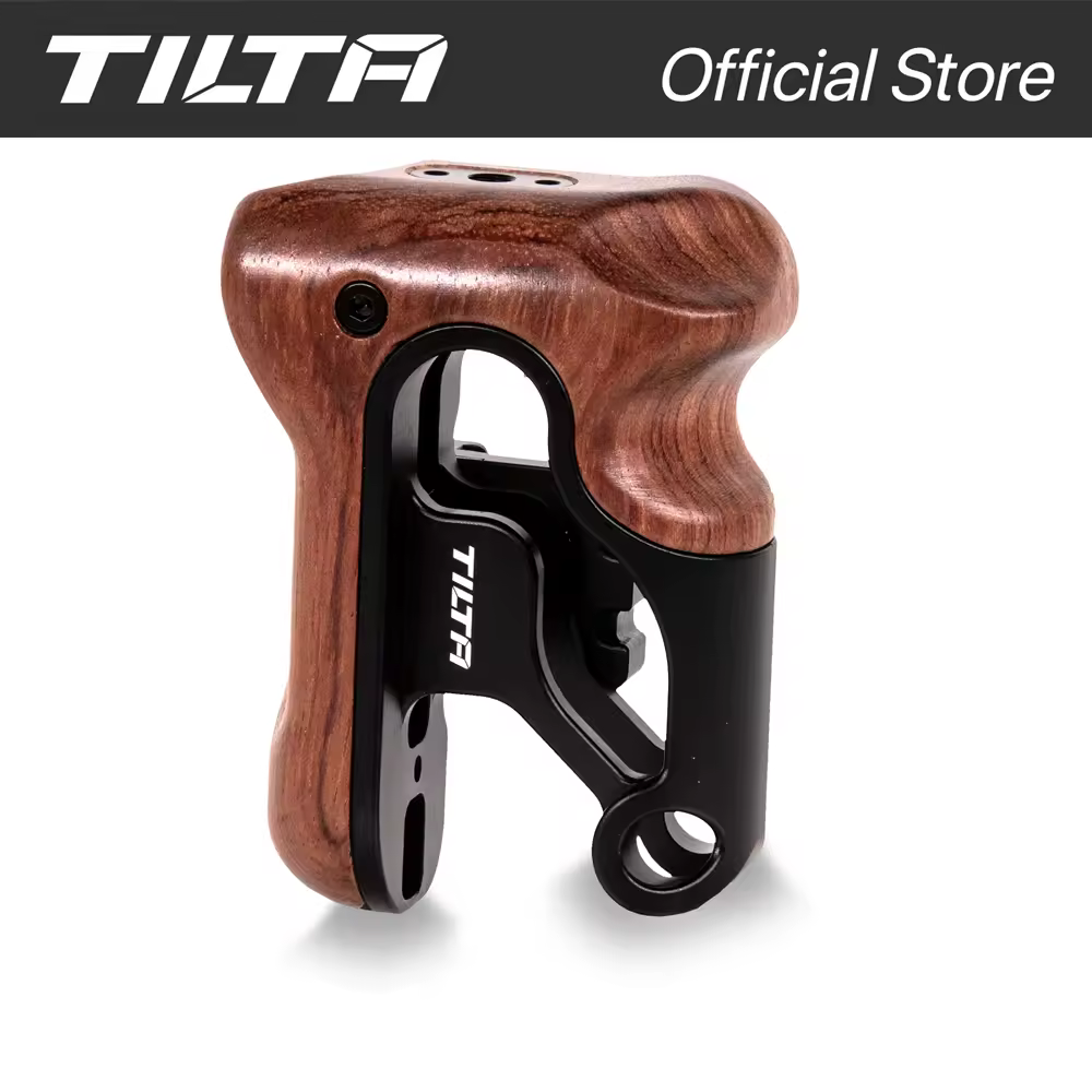 ידית עץ TILTA דגם TA-LWH/TA-RWH מקצועית לצילום צד ימין ושמאל, תואמת למצלמות SONY, BMPCC, Dji Pocket, Nikon ו-Canon