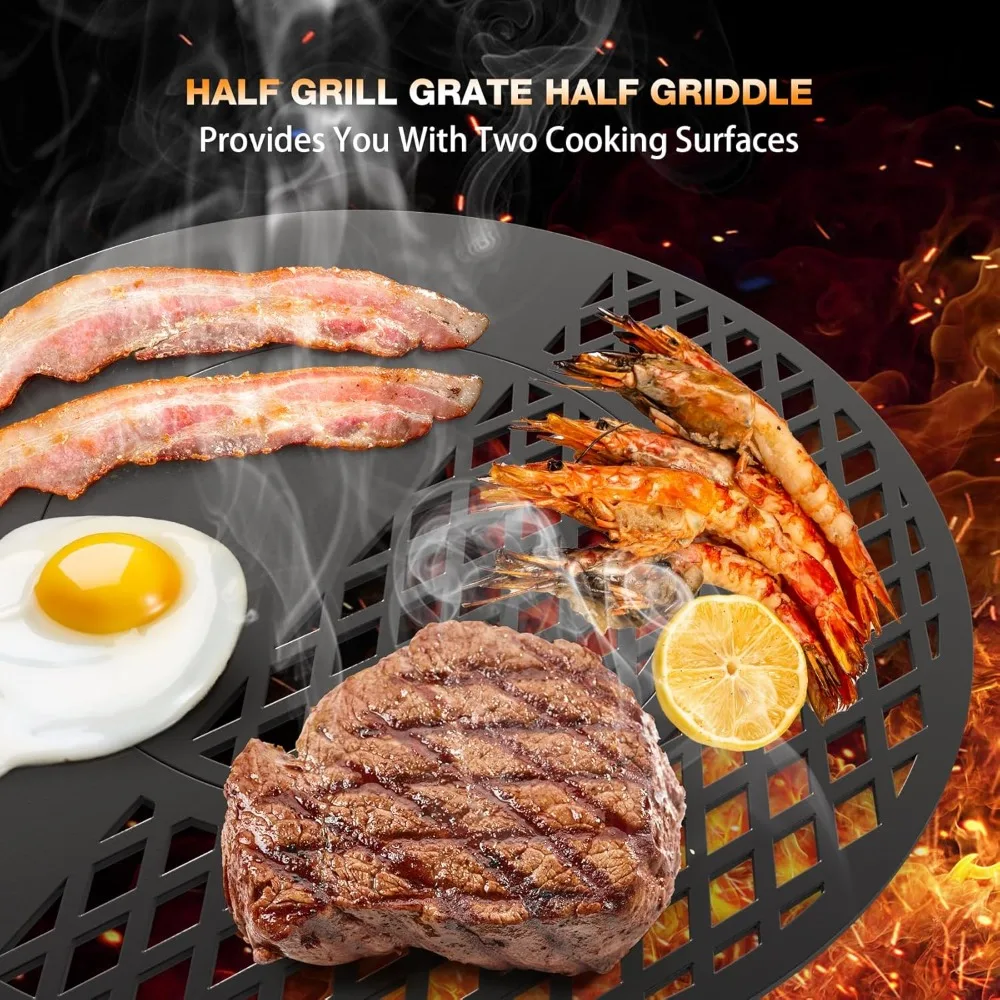 

BBQ Griddle and Grate Combo Kit for Weber 22 inch Kettle Charcoal Grills