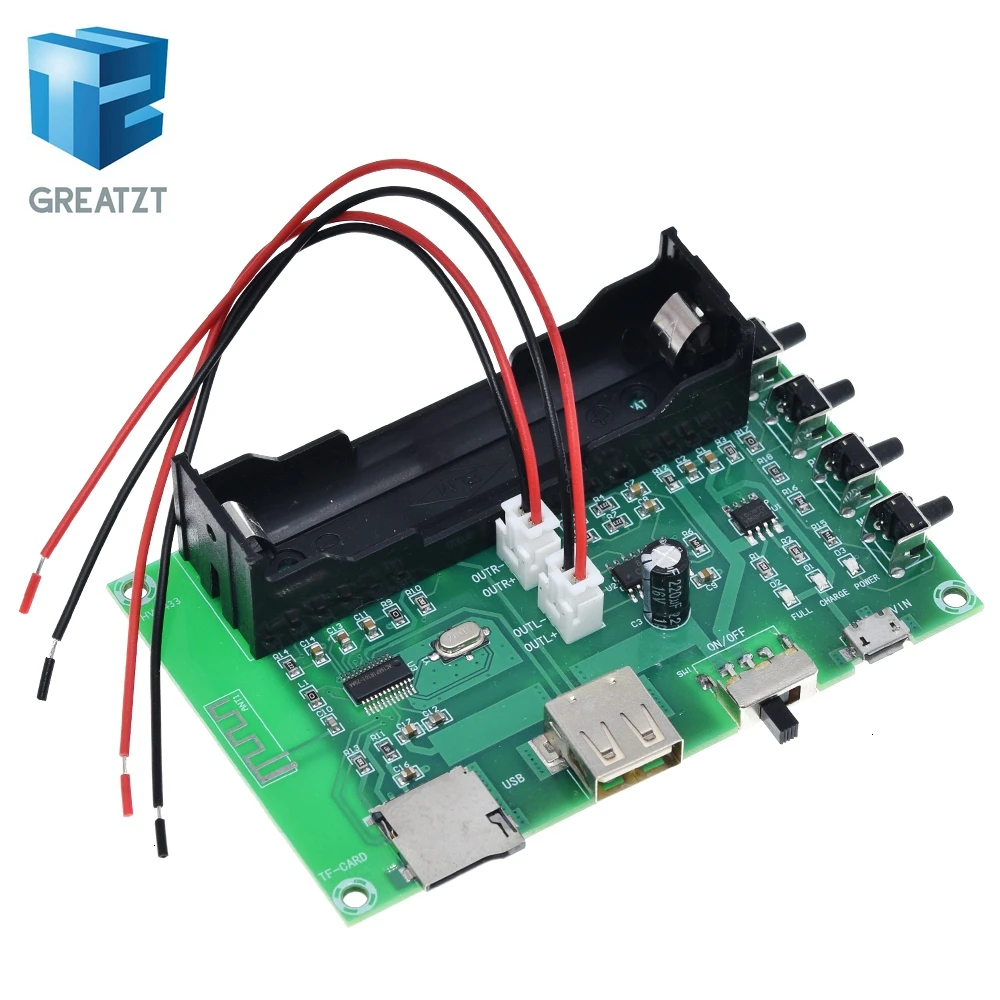 XH-A150 PAM8403 Bluetooth Amplifier audio Board 5W*2 Lithium Battery Singing Machine USB TF-Card Dual Channel Mini Speaker DIY