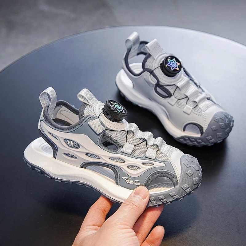 2026 New Kids Closed Toe Sandals Soft Sole Anti Slip Sports Beach Shoes For Middle And Big Boys Girls Summer Daily Outdoor New