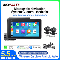 5.5inch Motorcycle Monitor For BMW R1200GS ADV R1250GS ADV Wireless CarPlay Android Auto Anti-theft Waterproof Display Bluetooth