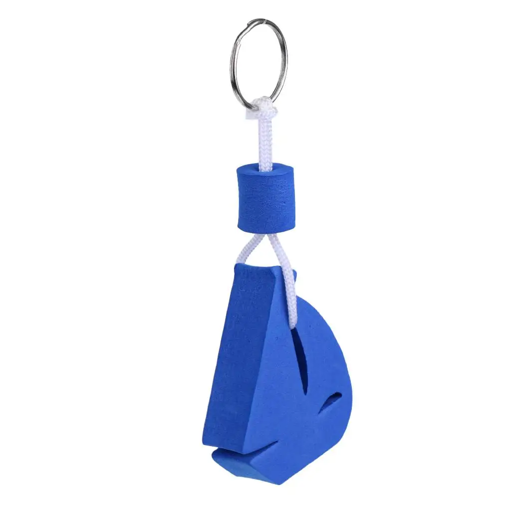 EVA Floating Key Ring Blue Boat Shape Novelty Keychain for Sea Fishing Boat Accessories Use