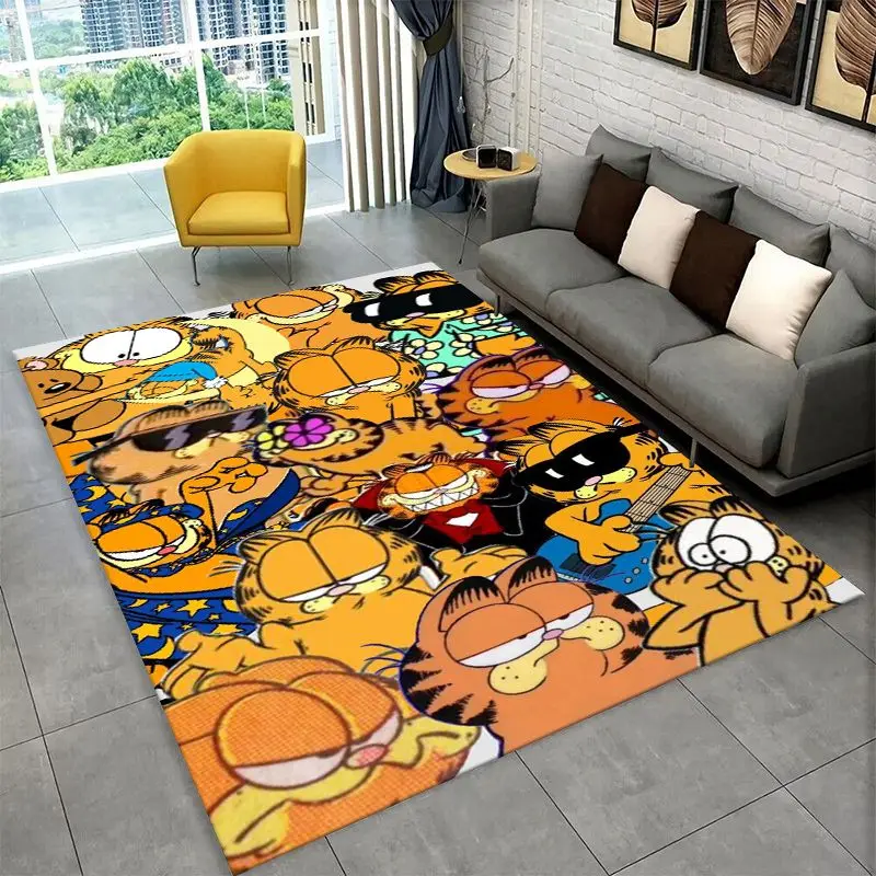 Kawaii G-Garfield Cartoon Cat Living Room Non-Slip Area Rug Soft Carpet for Bedroom Kids Playroom Sofa,Home Decor Doormat Gift