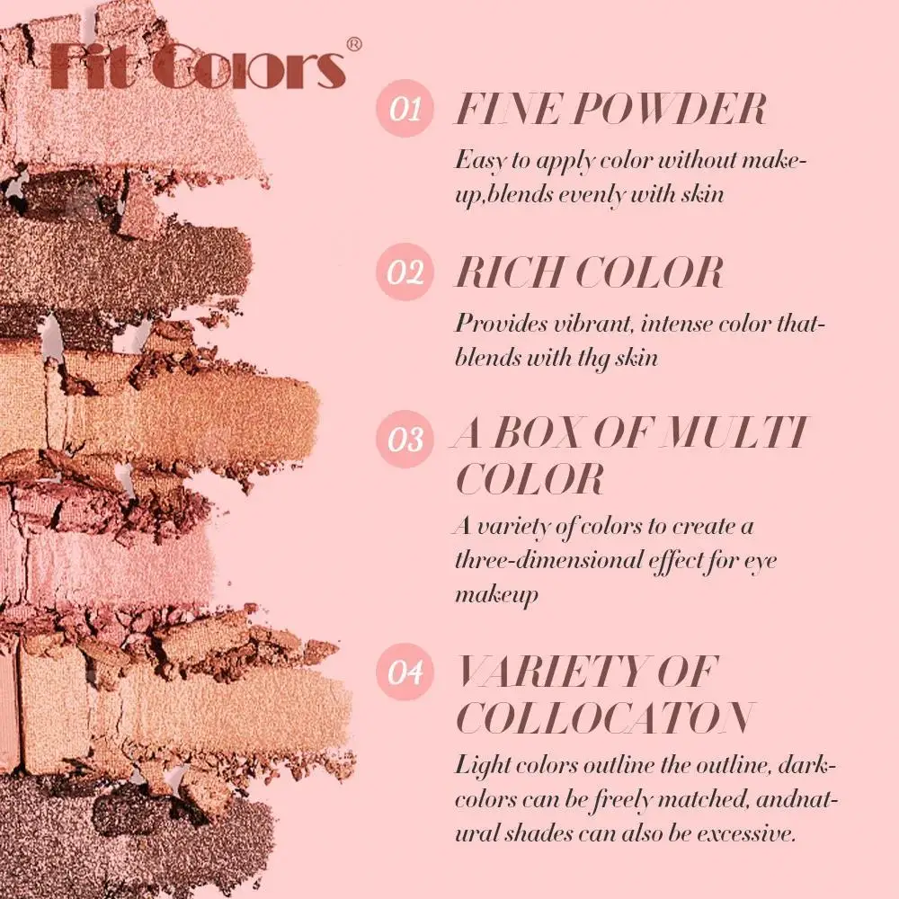 Trendy Matte Pearlescent Eyeshadow Palette 2 In 1 Blush Highlighter Contour Kit Long Lasting Vegan Makeup Essentials