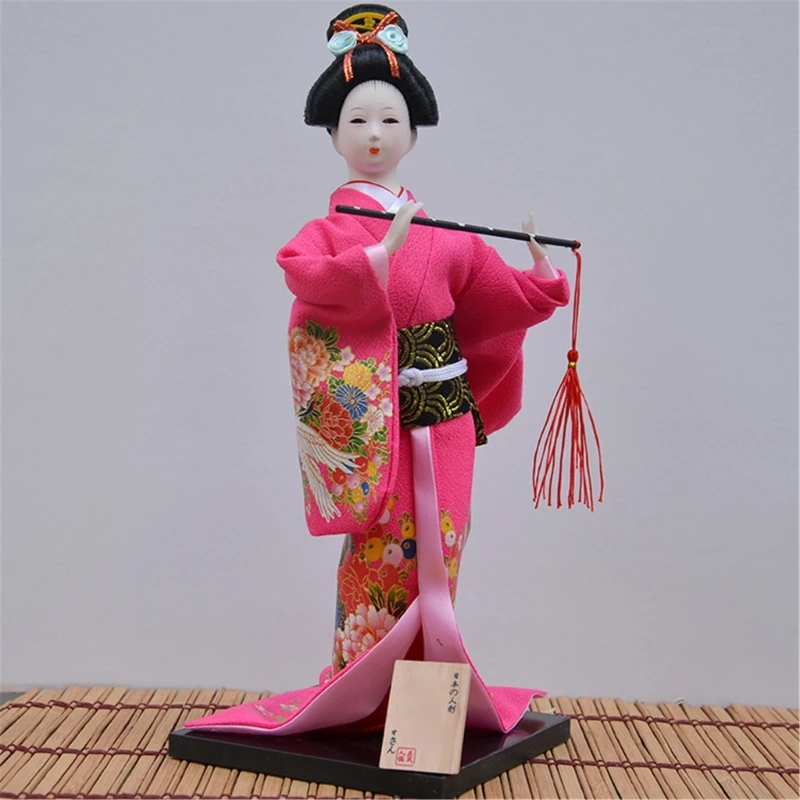 12Inch Kimono Toy Figurine Desk Ornament for Adding a Touch of Japanese Decoration to Any Room or Restaurant Y5GA