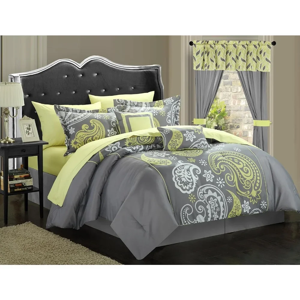 duvet cover,20-Piece,with Sheet Set,Window Treatments, and Decorative Pillows,bedding set