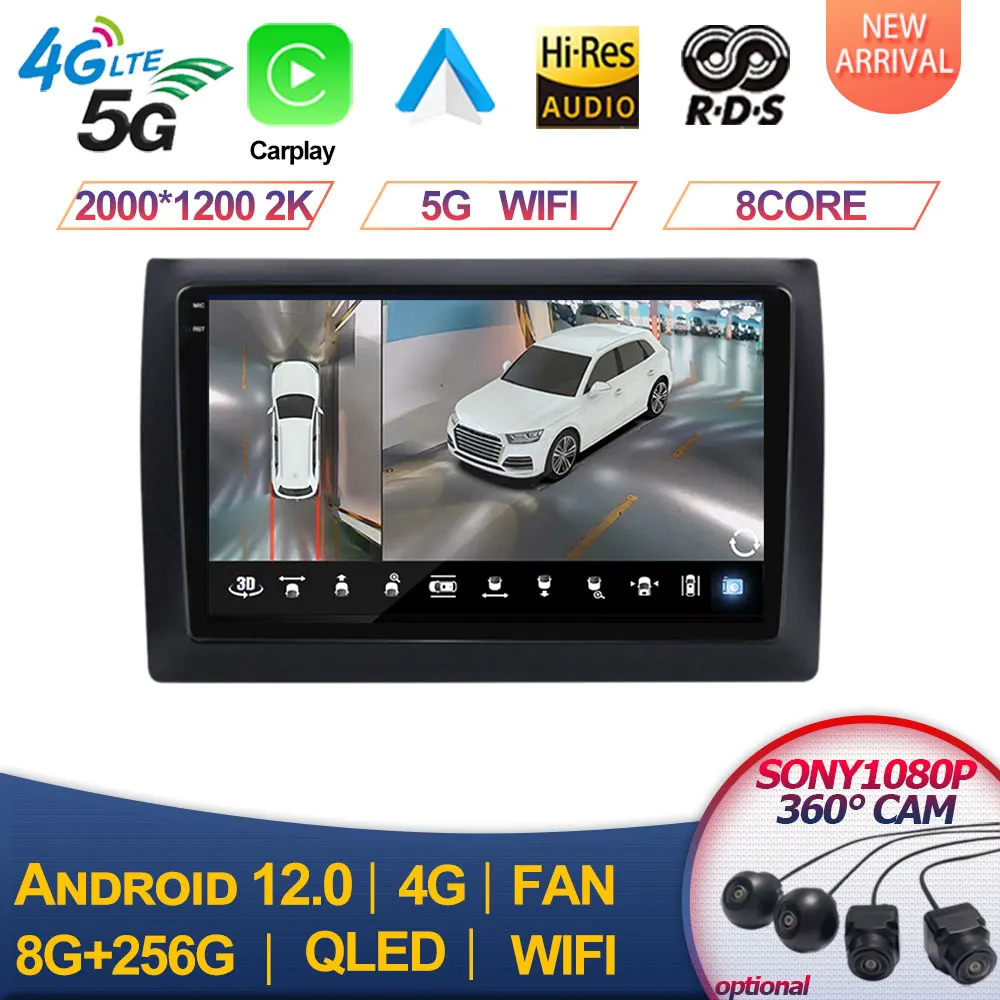 

For Fiat Stilo 2002-2010 Car Radio Navigation GPS Multimedia Video Player WiFi SWC Auto Stereo BT Autoradio No 2din Android 12