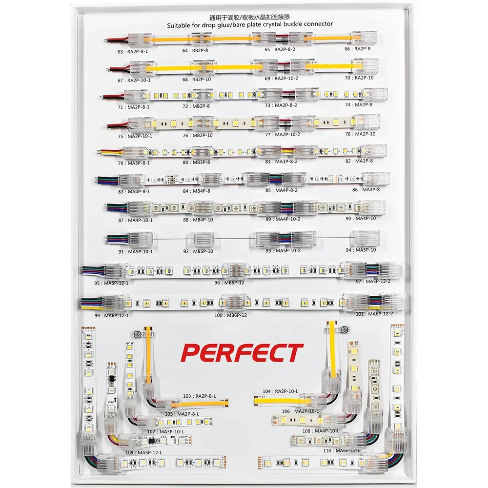 2/3/4/5/6 Pin 8mm 10mm Free Welding LED Strip Connector with Wire for Single Color Led Light