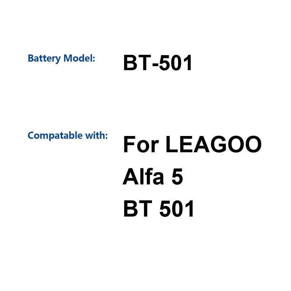 

2200 мАч для мобильного телефона Leagoo Alfa 5, аккумулятор BT-501, высокая производительность