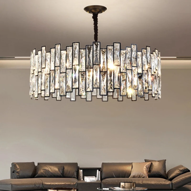 

Luxury Rectangular Crystal Pendant Decoration Home Applicant Kitchen Island Dining Room Chandelier Light Fixture Ceiling Lamp