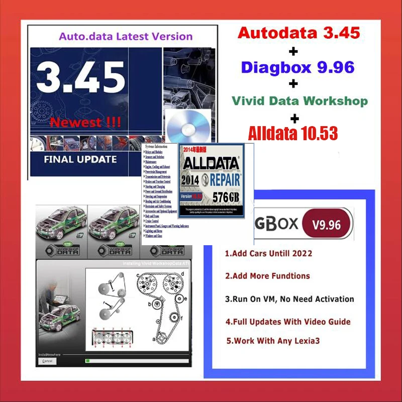 

Auto repair software alldata 10.53+autodata 3.45+Diagbox V9.96+vivid 2018 Circuit diagram for automotive diagnosis and repair