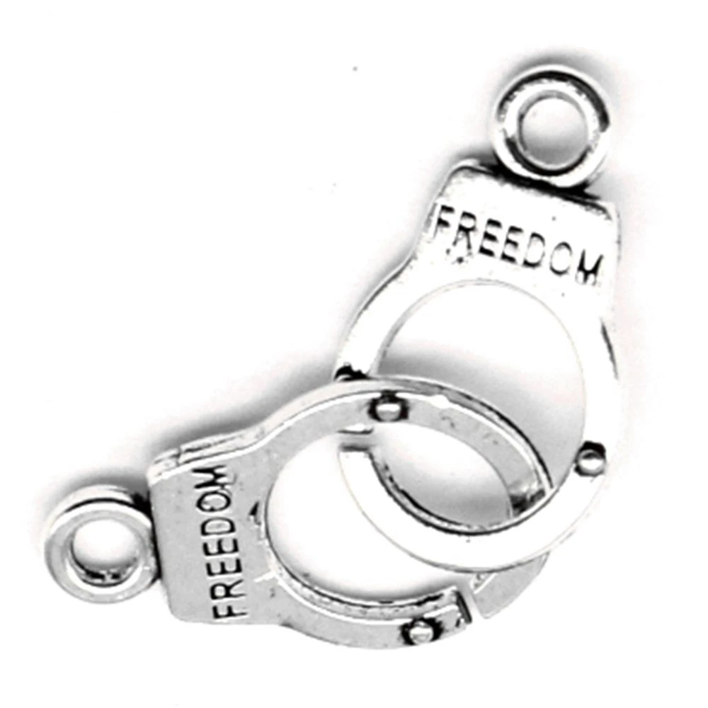 10pcs 10x17mm Handcuffs Charms Woman Pendant Component Vintage Jewelry Antique Silver Color