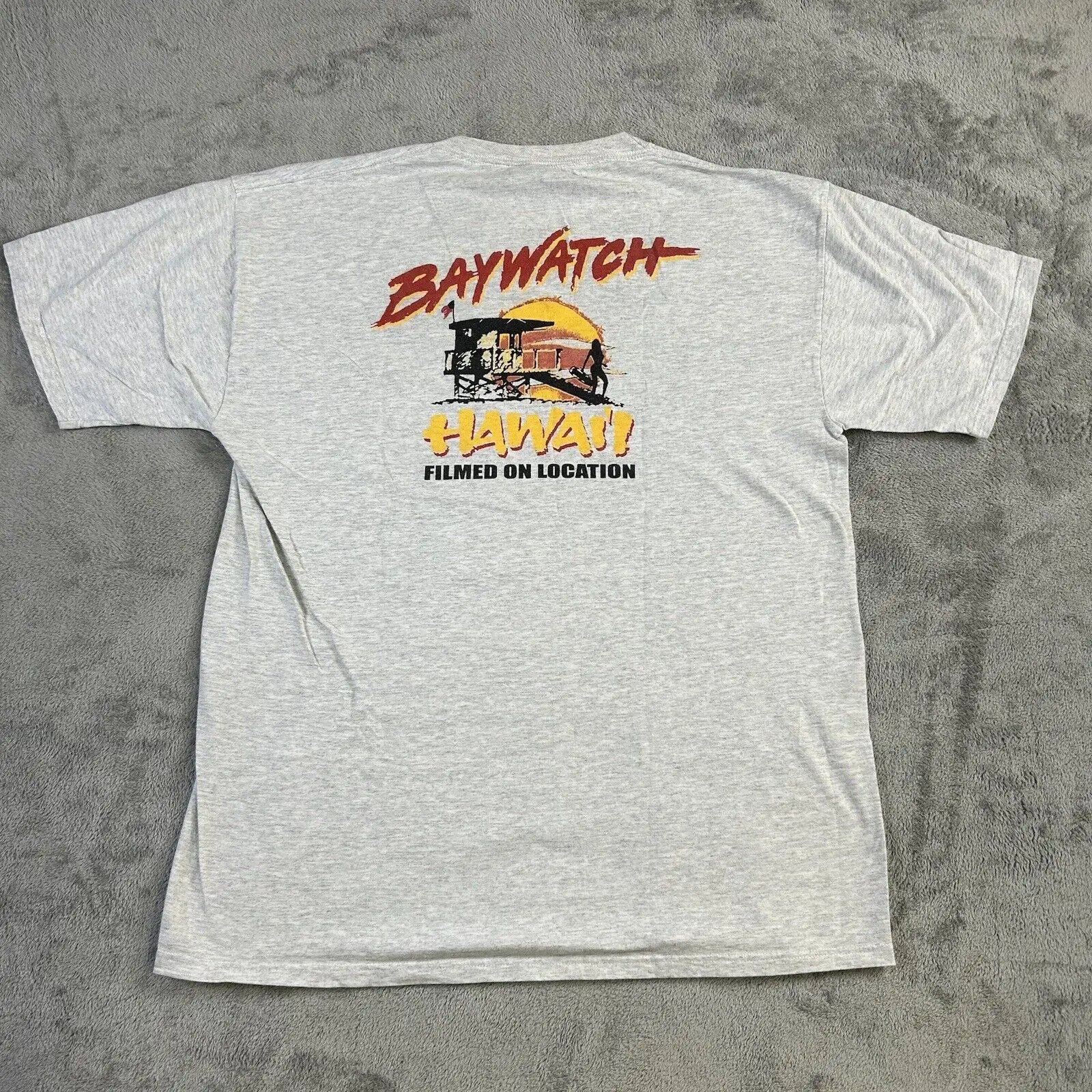 Rare Vintage Baywatch Hawaii Film Crew Cast 90S Collectible T Shirt Men Sz Large