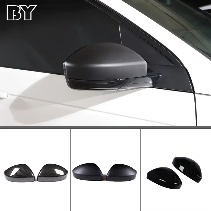 Para Land Rover Discovery Sport Range Rover Velar Evoque para Jaguar F-Pace E-PACE cubierta de espejo retrovisor de coche fibra de carbono/negro